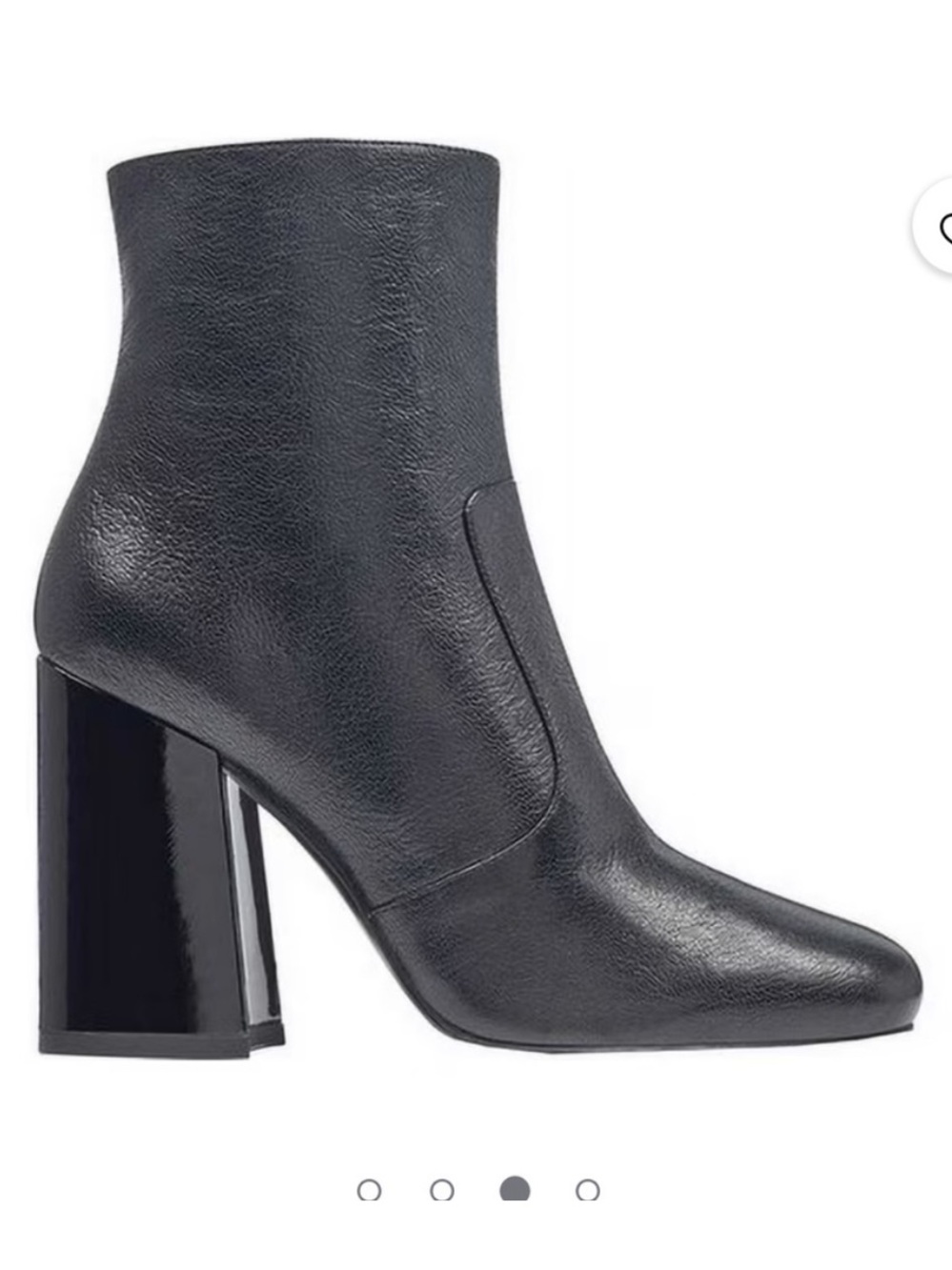 Nine West Black Leather Block Heel Ankle Boots